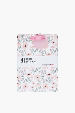 4 Pack Scalloped Ditsy Gift Bag Medium