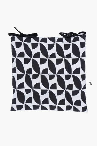 Geometric Cotton Chair Pad, 38x38cm
