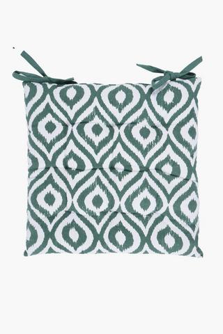 Geometric Cotton Chair Pad, 38x38cm