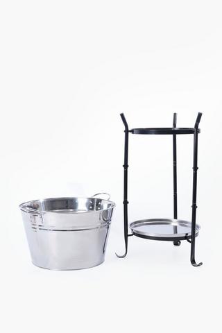 Metal Ice Bucket With Stand