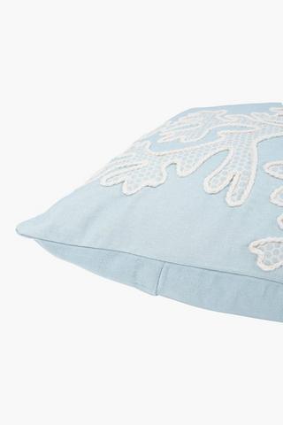 Textured Printed Coral Scatter Cushion, 50x50cm
