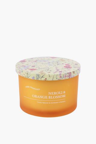 Orange Blossom Floral Lid Candle, 800g