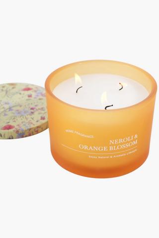 Orange Blossom Floral Lid Candle, 800g