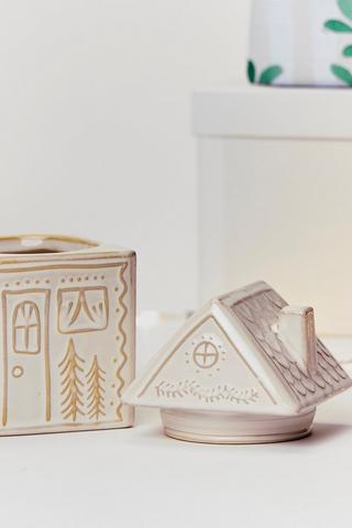 Small Christmas House Storage Jar