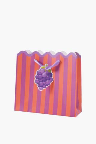 Scalloped Stripe Gift Bag Small