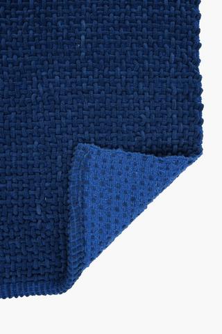 2 Piece Cotton Basket Weave Bath Mat Set