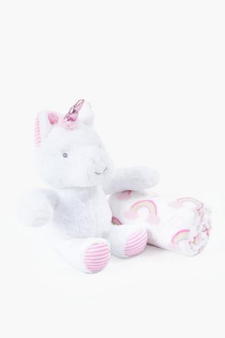 Unicorn Soft Toy And Blanket Set