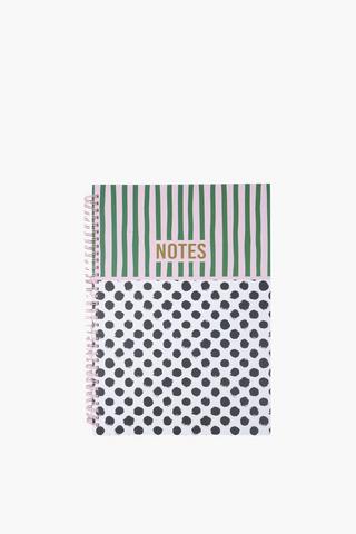 A4 Polka Dot Spiral Notebook