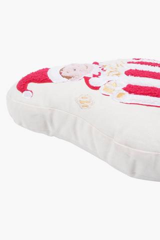 Christmas Elf Popcorn Shaped Scatter Cushion, 40cm