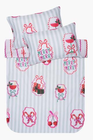Soft Touch Christmas Printed Duvet Reversible Cover Set