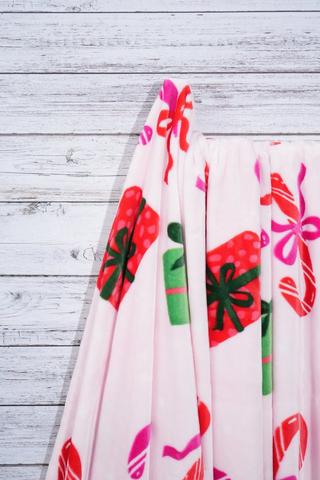 Christmas Bows Super Plush Blanket, 200x220cm