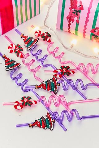 Pack Of 8 Festive Party Straws