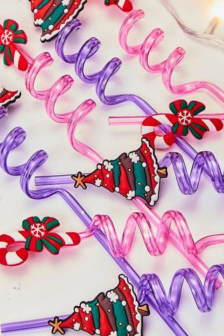Pack Of 8 Festive Party Straws