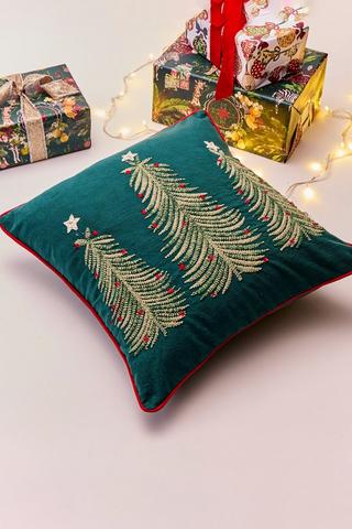 Christmas Textured Grow Trees Scatter Cushion, 50x50cm
