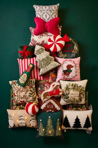 Christmas Textured Grow Trees Scatter Cushion, 50x50cm