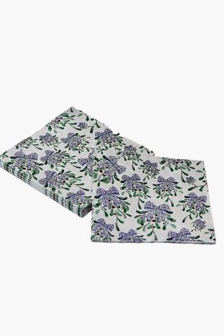 Festive Delft Mistletoe Serviettes