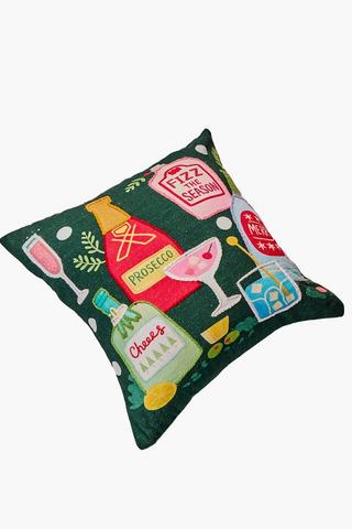 Christmas Textured Fizz Scatter Cushion, 50x50cm