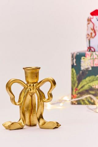 Christmas Bow Candle Holder, 13x15cm