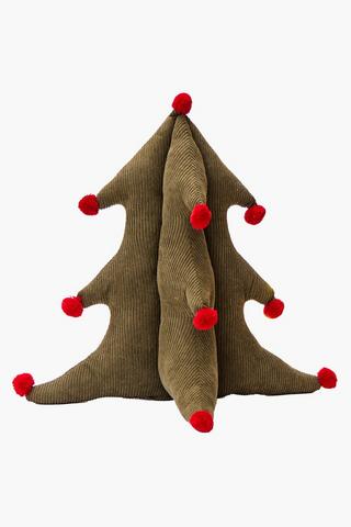Christmas Cord Tree Shaped Scatter Cushion, 45cm