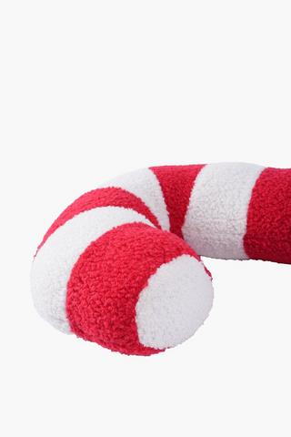 Christmas Candy Cane Shaped Scatter Cushion, 50cm