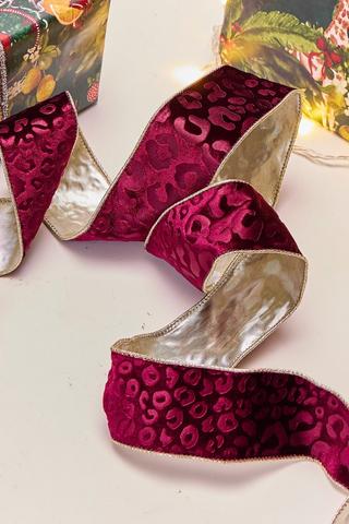 Chritsmas Velvet Leo Ribbon, 2m