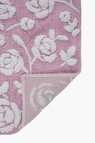 2 Piece Cotton Tufted Floral Bath Mat Set