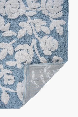 2 Piece Cotton Tufted Floral Bath Mat Set
