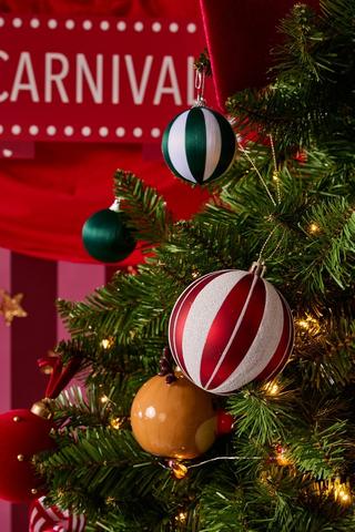 4 Pack Christmas Carnival Baubles, 8cm