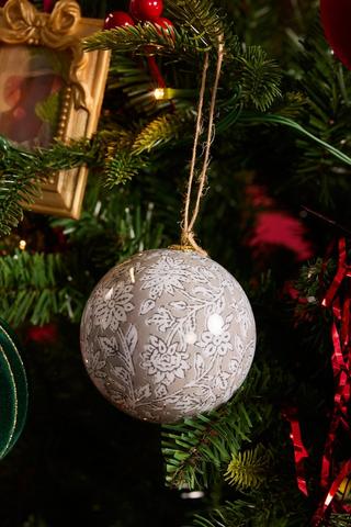 6 Pack Paisley Print Baubles, 8cm