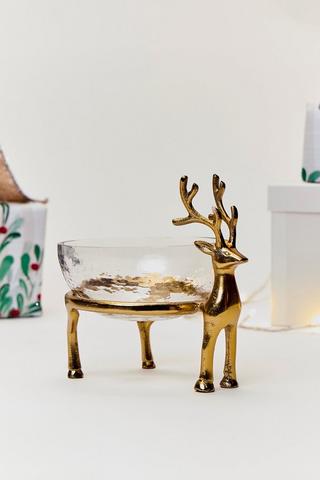 Small Christmas Reindeer Serving Bowl