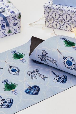 Christmas Delft Kitchen Mat. 40x120cm