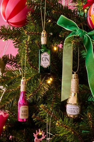 3 Pack Hanging Gin Bottles, 7.5cm