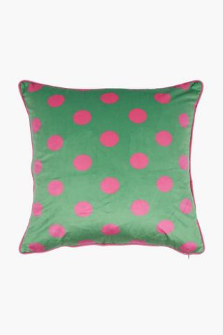Velvet Polka Pipe Scatter Cushions, 50x50cm