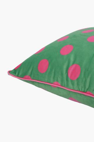 Velvet Polka Pipe Scatter Cushions, 50x50cm