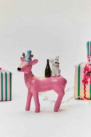 Party Reindeer Statue, 15x18cm