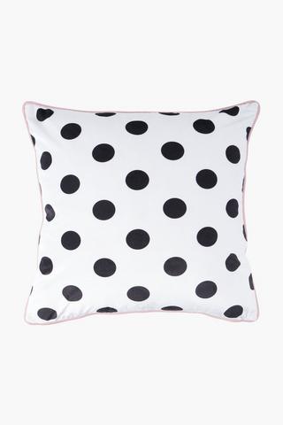 Velvet Polka Pipe Scatter Cover, 50x50cm