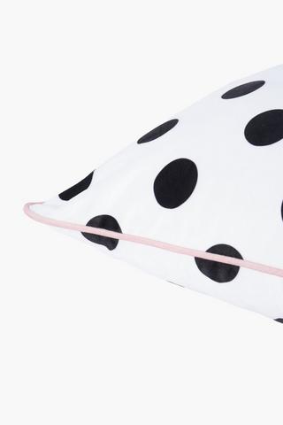 Velvet Polka Pipe Scatter Cover, 50x50cm