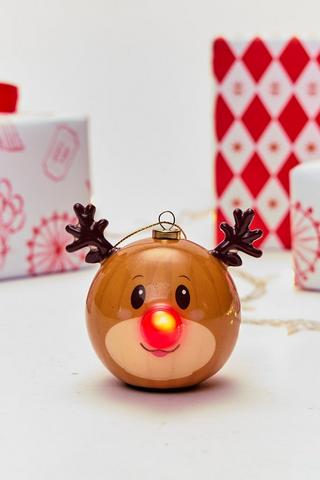 Led Rudolph Bauble, 8cm