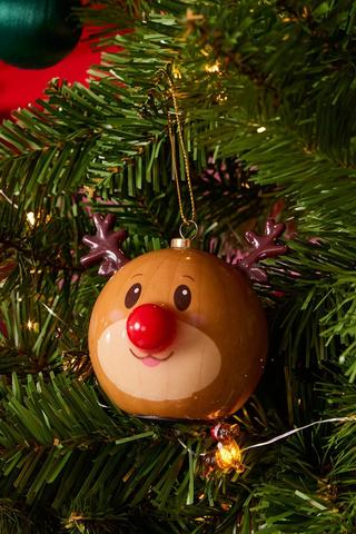 Led Rudolph Bauble, 8cm