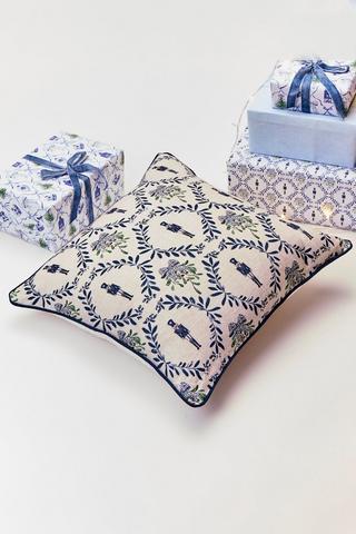Christmas Delft Nutcracker Scatter Cushion, 50x50cm