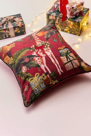 Christmas Embroidered Wild Scatter Cushion, 60x60cm
