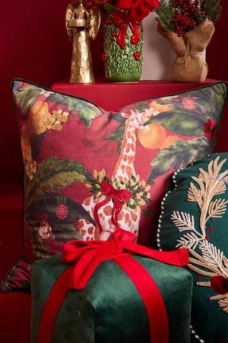 Christmas Embroidered Wild Scatter Cushion, 60x60cm