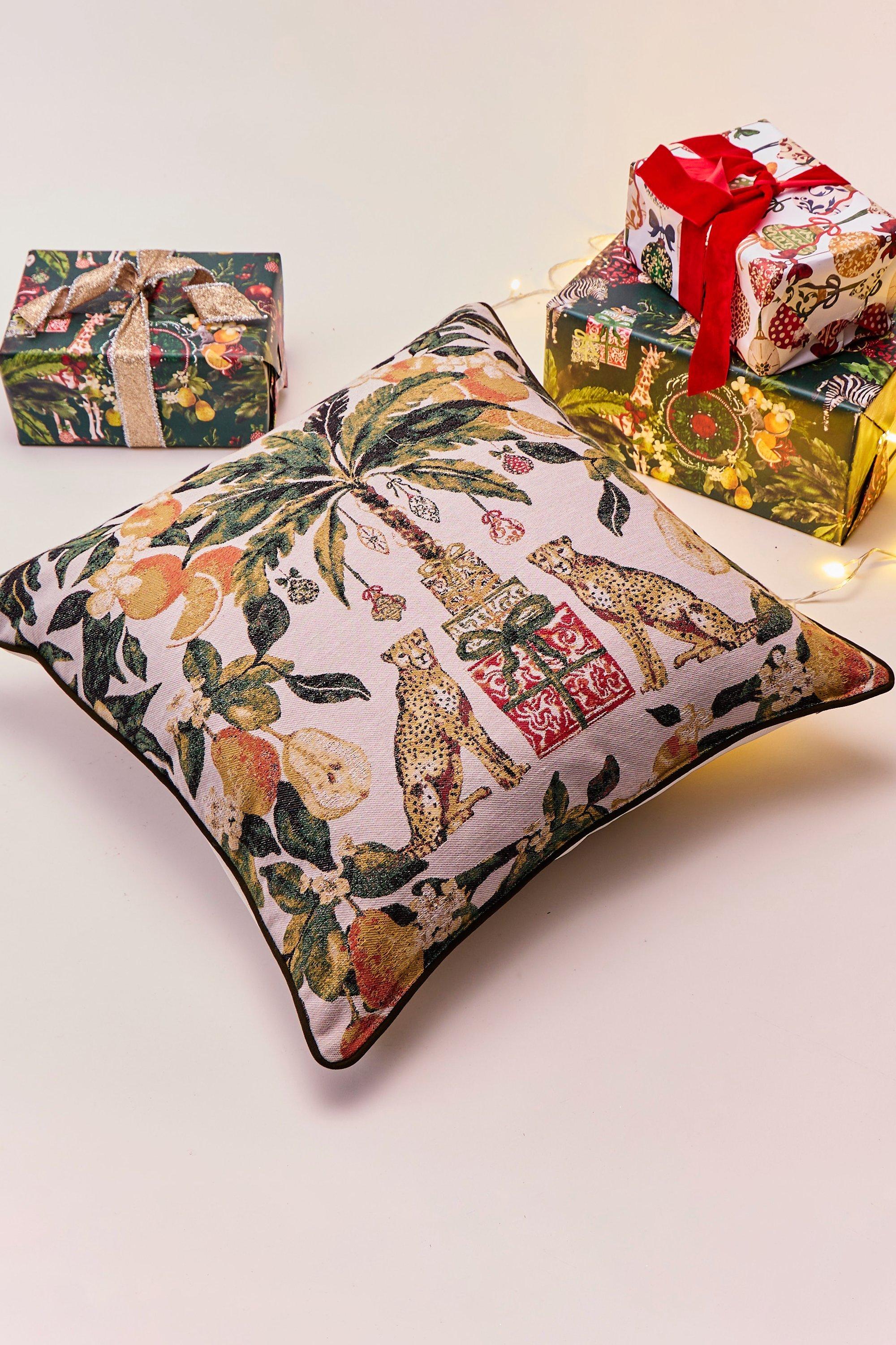 Christmas Printed Foil Wild Scatter Cushion, 60x60cm