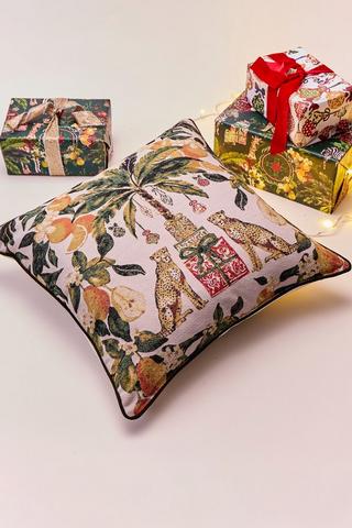 Christmas Printed Foil Wild Scatter Cushion, 60x60cm