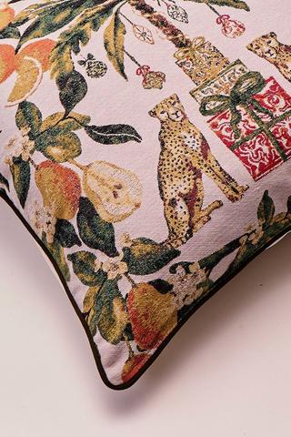 Christmas Printed Foil Wild Scatter Cushion, 60x60cm