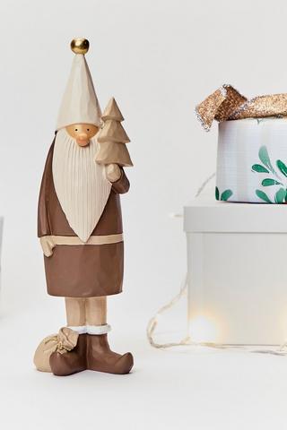 Santa With Christmas Tree, 32cm