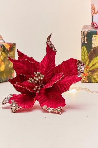 Poinsettia Clip, 10cm