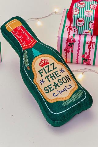 Christmas Fizz Bottle Shaped Scatter Cushion, 45cm