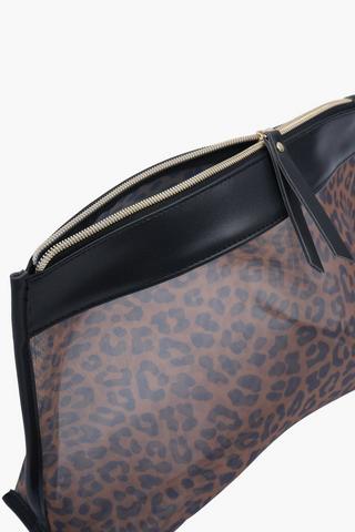 Leopard Mesh Cosmetic Bag