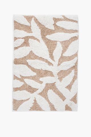 Cotton High Low Floral Bath Mat, 50x80cm